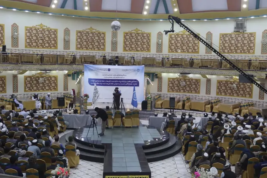 تصویر همان گزارش: نشست هماهنگی درباره نفاذ شریعت، اتحاد و همبستگی در جوزجان برگزار شد